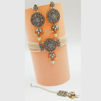 Padmawati Bangles Austrian Stone & Beads Gold Plated Necklace Set