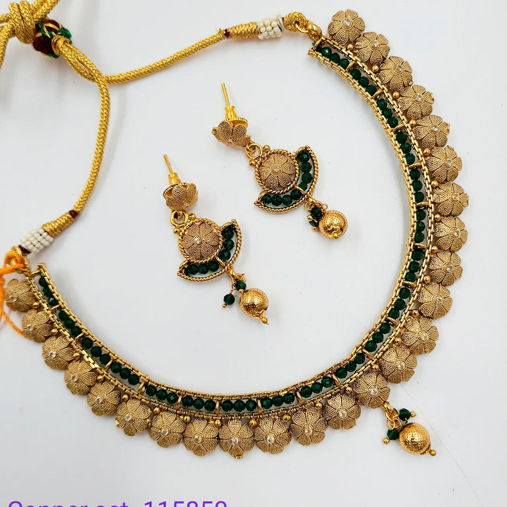 Padmawati Bangles Crystal Beads Copper Necklace Set