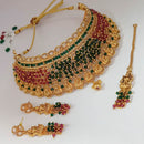 Padmawati Bangles AD Stone  And Pearl Copper Choker Necklace Set