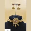 Padmawati Bangles Gold Plated Red And White  Kundan Choker Necklace Set - PBNECK53