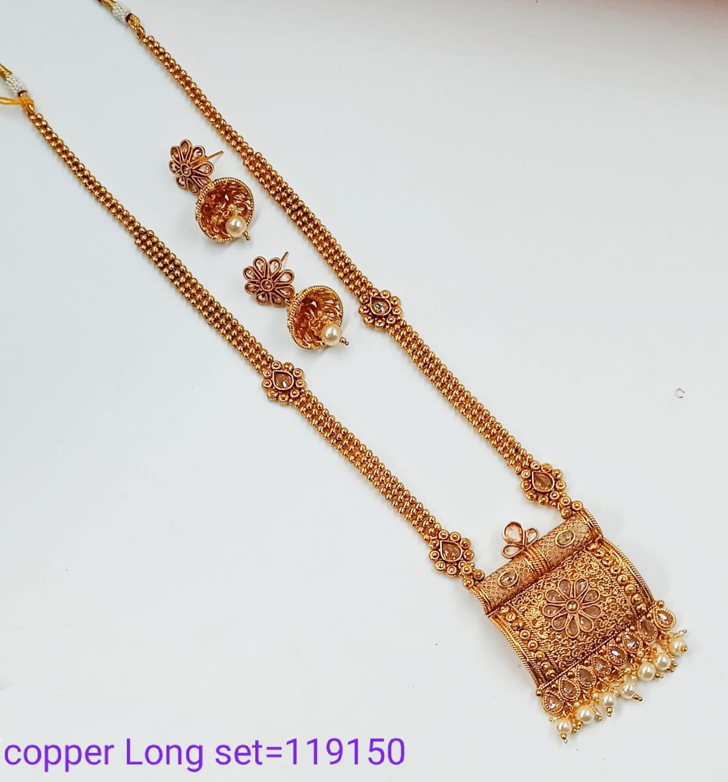 Padmawati Bangles Copper Long Necklace Set