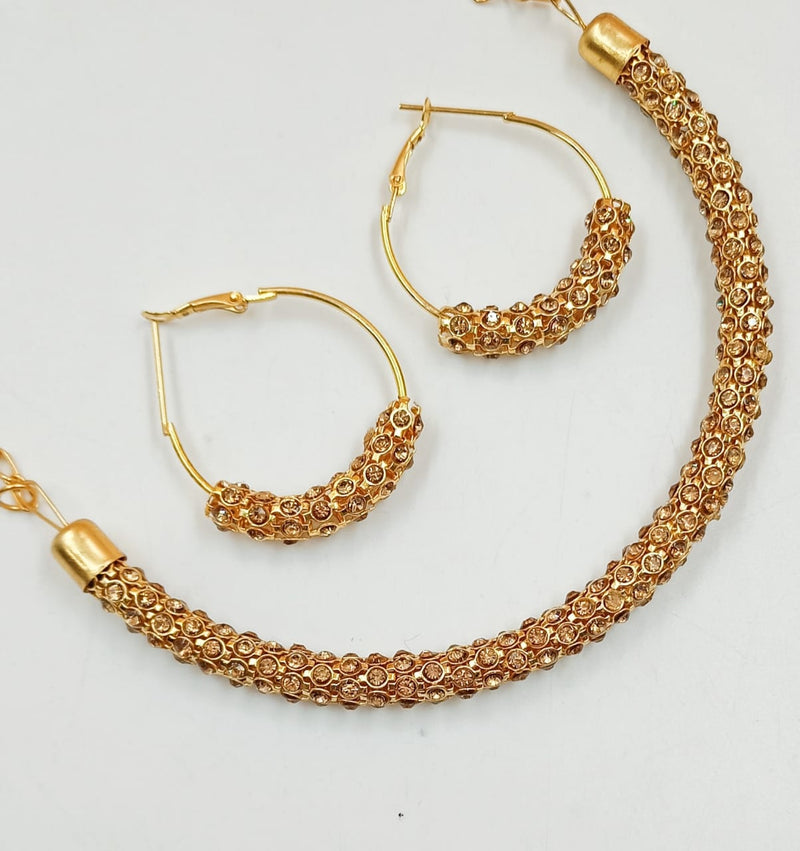Padmawati Bangles Gold Plated Austrian Stone Necklace Set