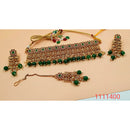 Padmawati Bangles AD Stone And Pearl Copper Choker Necklace Set