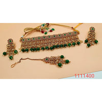 Padmawati Bangles AD Stone And Pearl Copper Choker Necklace Set