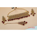 Padmawati Bangles AD Stone And Pearl Copper Choker Necklace Set