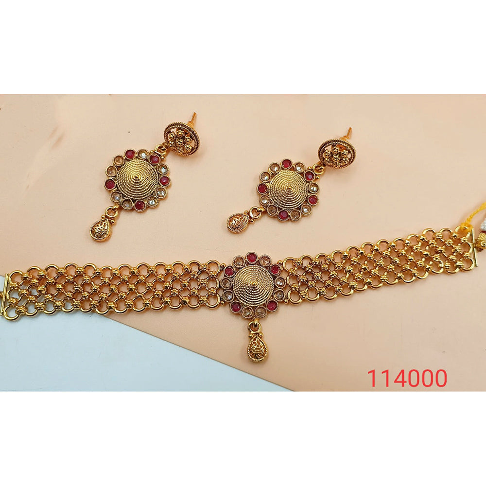 Padmawati Bangles Kundan Stone Gold Plated Choker Necklace Set