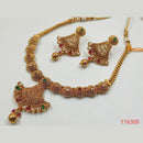 Padmawati Bangles Kundan Stone Copper Necklace Set