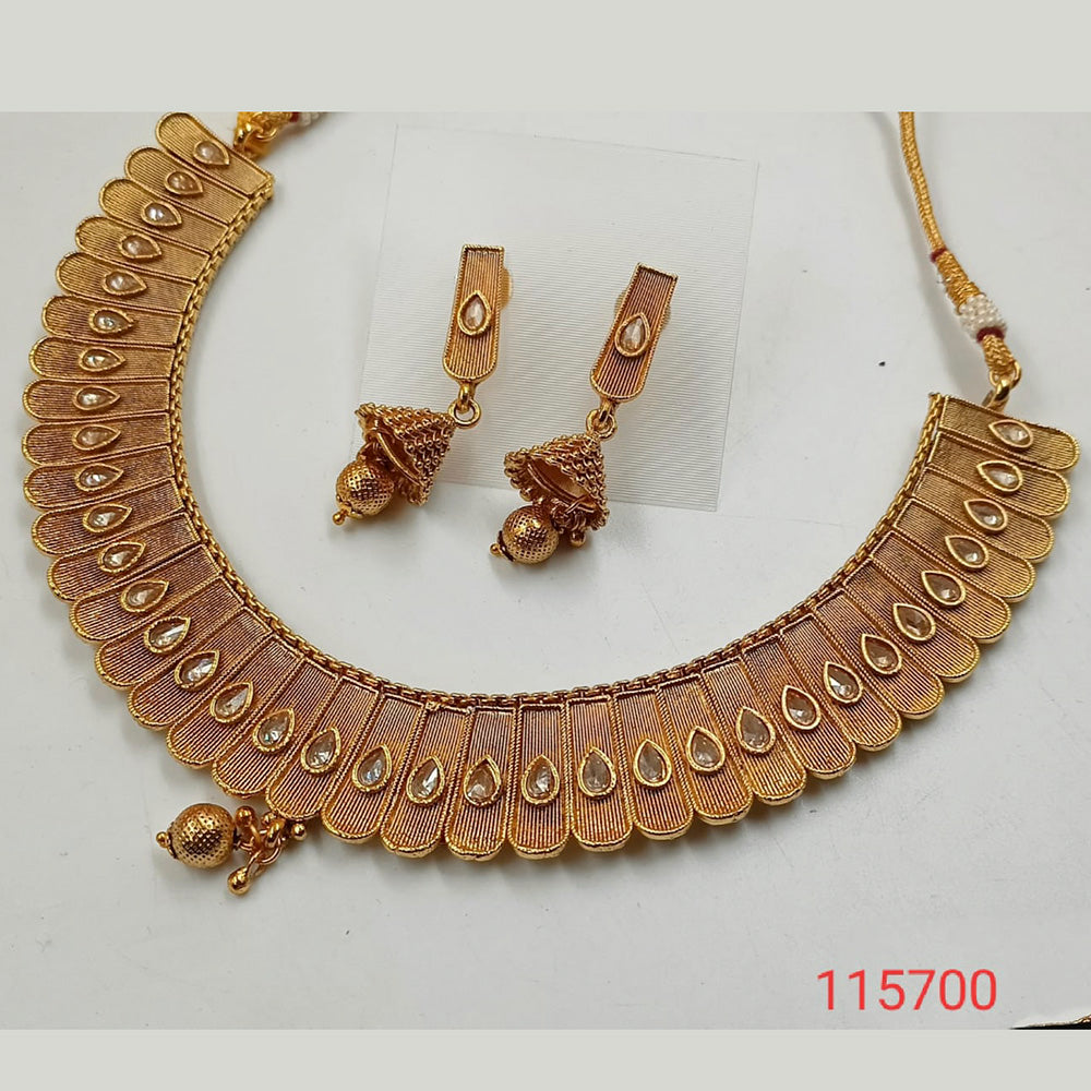 Padmawati Bangles Kundan Stone Copper Necklace Set