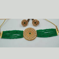 Padmawati Bangles Gold Plated Pearl & Stone Necklace Set