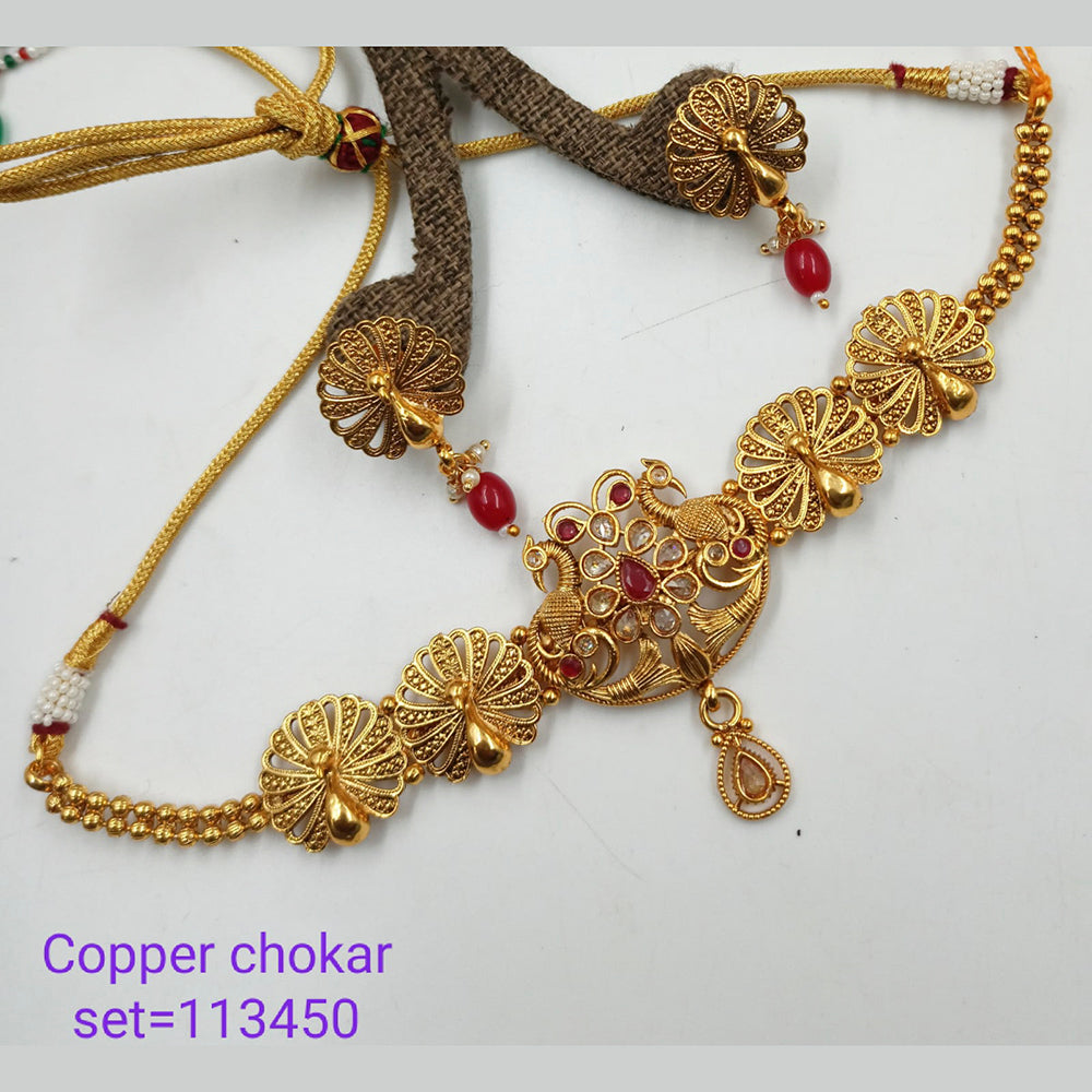 Padmawati Bangles Pota Stone Copper Necklace Set