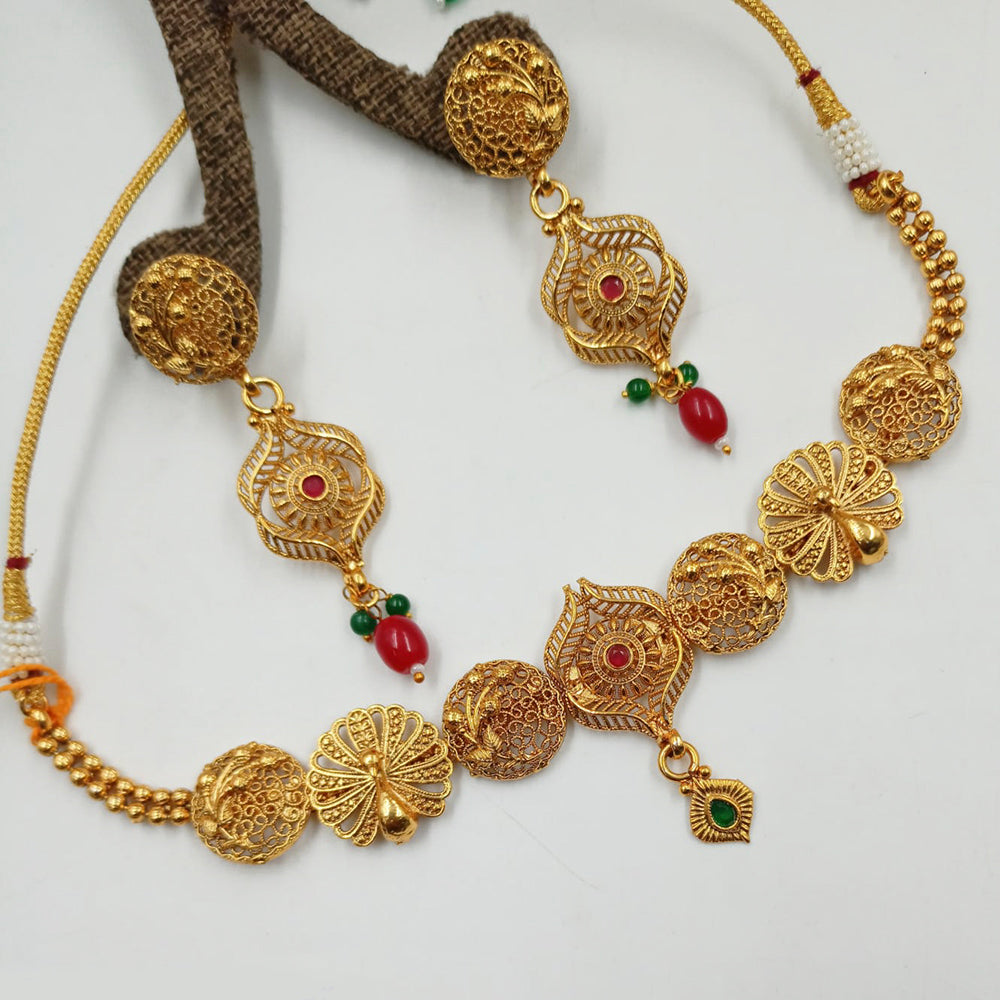 Padmawati Bangles Pota Stone Copper Necklace Set