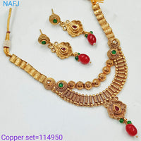 Padmawati Bangles Pota Stone Copper Choker Necklace Set