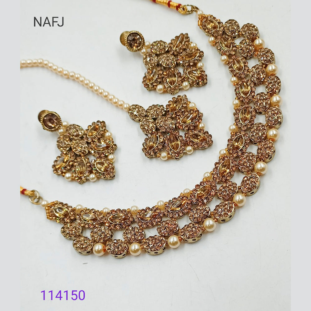 Padmawati Bangles Austrian & Crystal Stone Copper Necklace Set