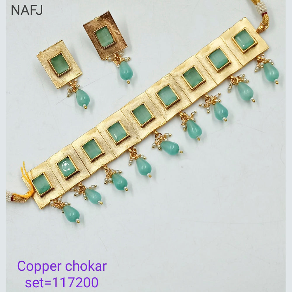 Padmawati Bangles Crystal Stone Copper Choker Necklace Set