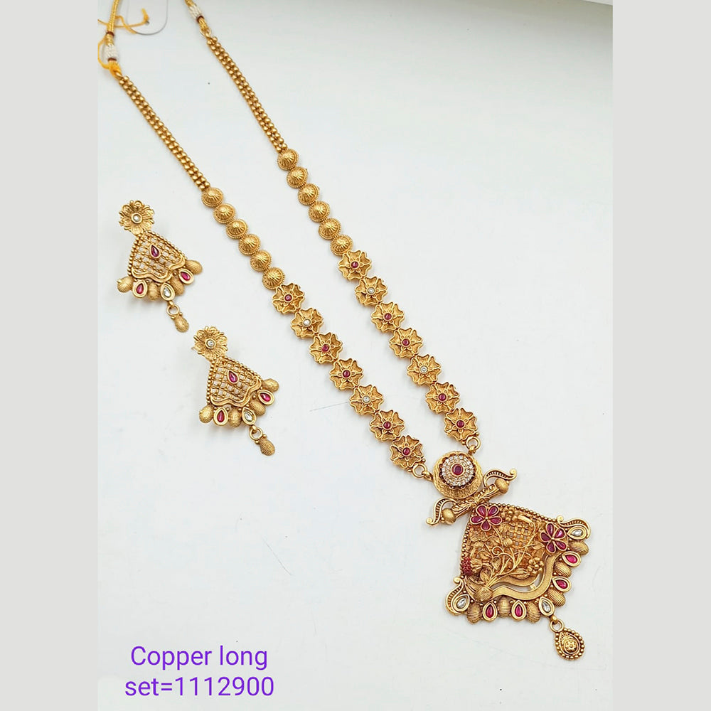 Padmawati Bangles Pota Stone Copper Long Necklace Set