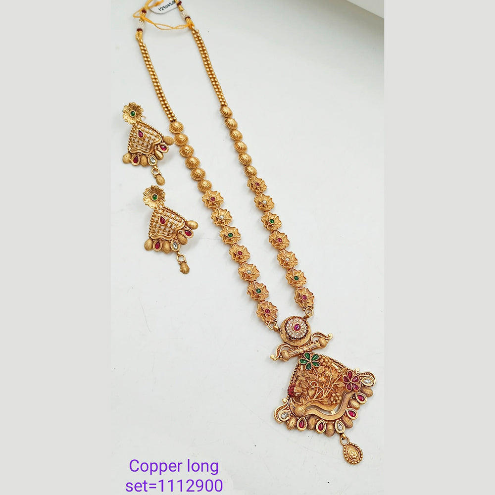 Padmawati Bangles Pota Stone Copper Long Necklace Set