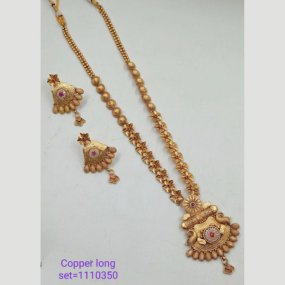 Padmawati Bangles Pota Stone Copper Long Necklace Set