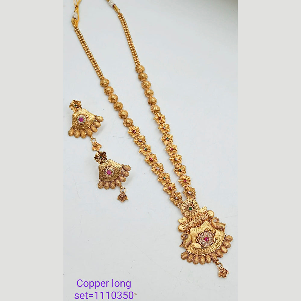 Padmawati Bangles Pota Stone Copper Long Necklace Set