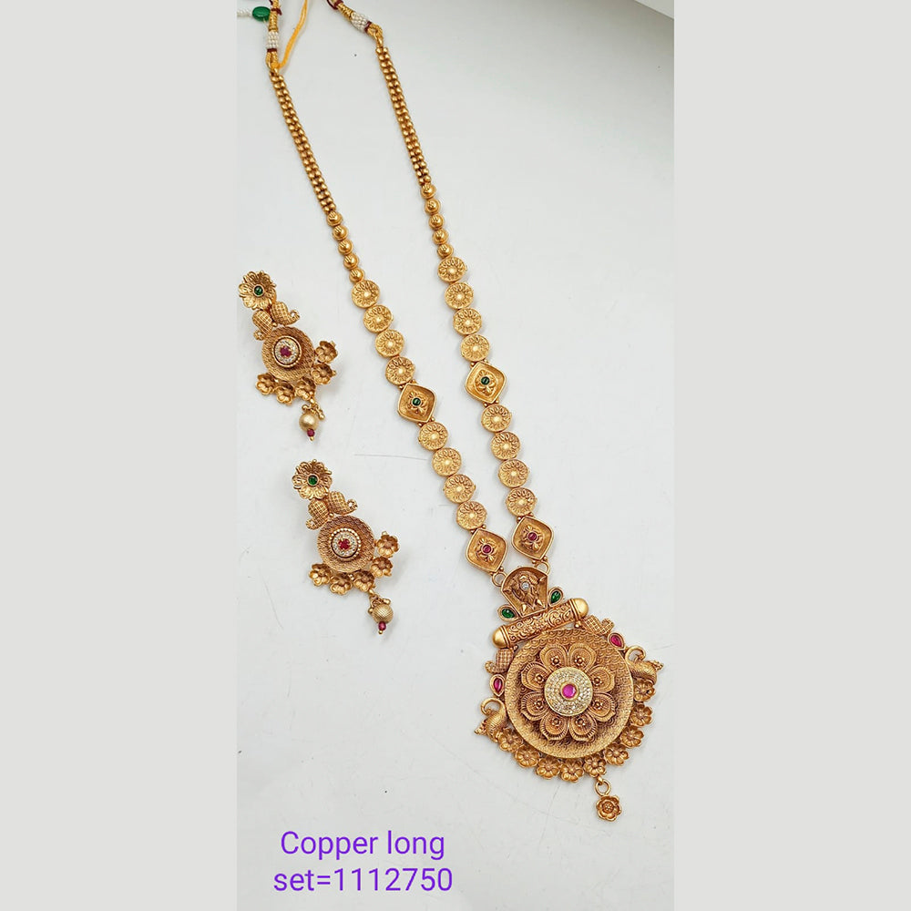 Padmawati Bangles Pota Stone Copper Long Necklace Set