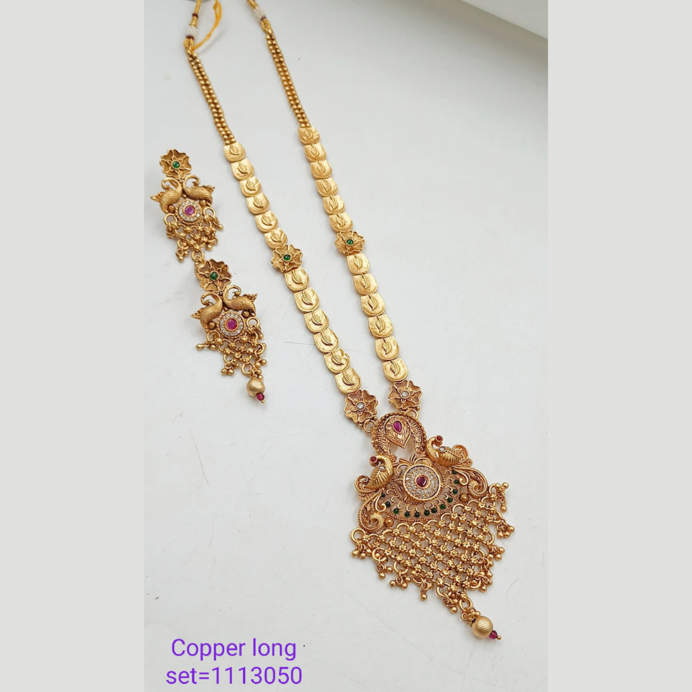 Padmawati Bangles Pota Stone Copper Long Necklace Set