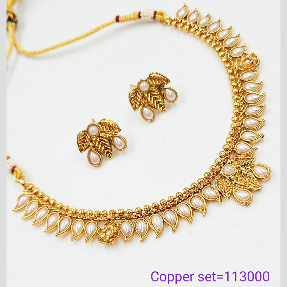 Padmawati Bangles Pota Stone Gold Plated Choker Necklace Set