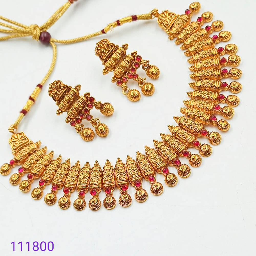 Padmawati Bangles Pota Stone & Pearl Gold Plated Necklace Set