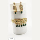 Padmawati Bangles Gold Plated Brown And Green Austrian Stone Necklace Set - PBNECK80