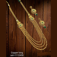 Padmawati Bangles Pota Stone Gold Plated Long Necklace Set