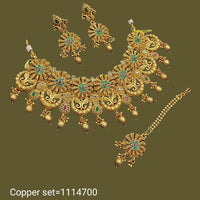 Padmawati Bangles Pota Stone Copper Choker Necklace Set