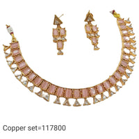 Padmawati Bangles AD Stone Copper Choker Necklace Set