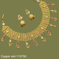 Padmawati Bangles Pota Stone Copper Choker Necklace Set