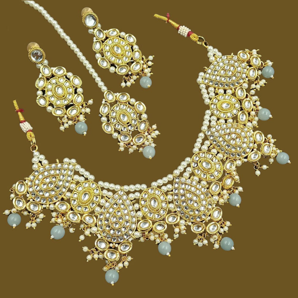 Padmawati Bangles Kundan Stone Gold Plated Choker Necklace Set