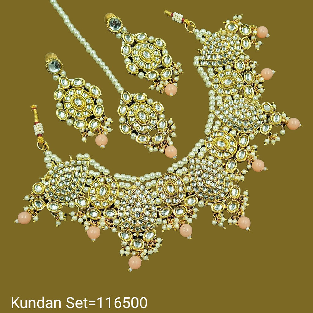 Padmawati Bangles Kundan Stone Gold Plated Choker Necklace Set