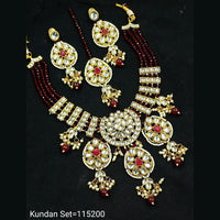 Padmawati Bangles Kundan Stone & Pearl Gold Plated Choker Necklace Set