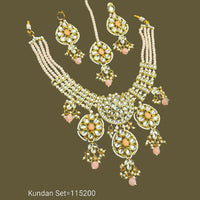 Padmawati Bangles Kundan Stone & Pearl Gold Plated Choker Necklace Set