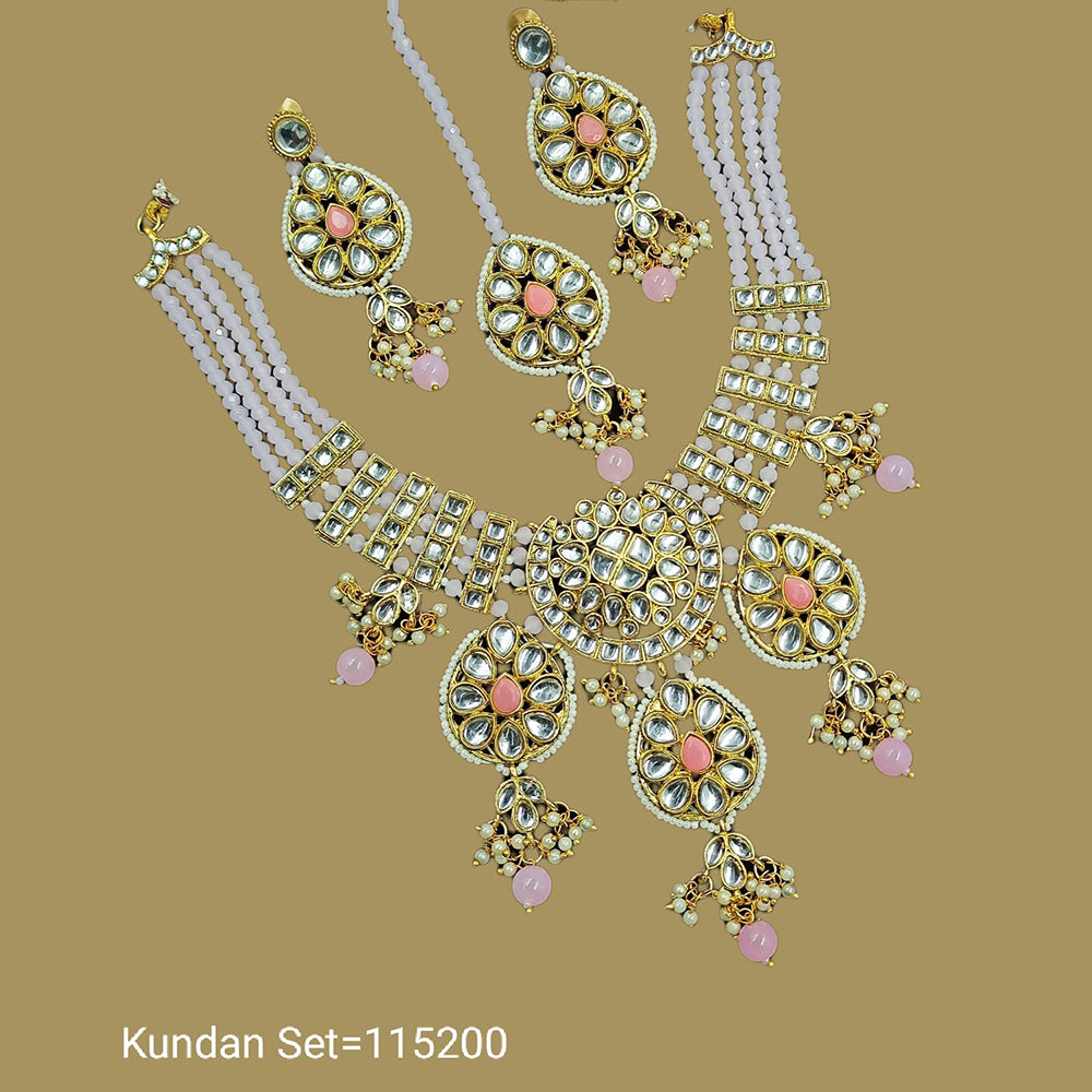 Padmawati Bangles Kundan Stone & Pearl Gold Plated Choker Necklace Set