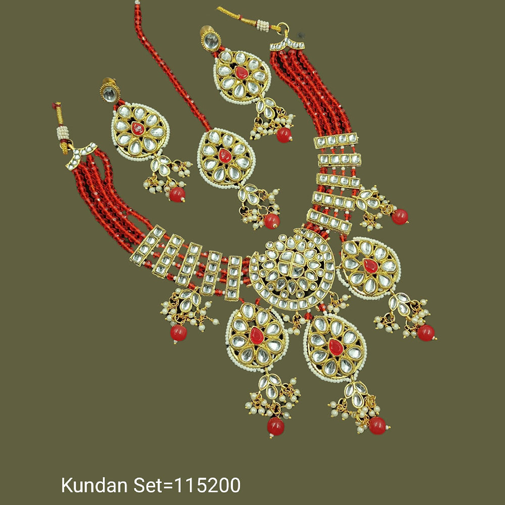 Padmawati Bangles Kundan Stone & Pearl Gold Plated Choker Necklace Set