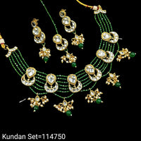 Padmawati Bangles Kundan Stone & Beads Gold Plated Choker Necklace Set