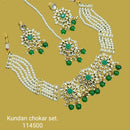 Padmawati Bangles Kundan Stone & Beads Gold Plated Choker Necklace Set