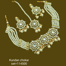 Padmawati Bangles Kundan Stone & Beads Gold Plated Choker Necklace Set