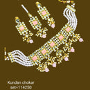 Padmawati Bangles Kundan Stone & Beads Gold Plated Choker Necklace Set