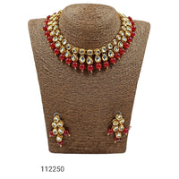 Padmawati Bangles Gold Plated Kundan Stone & Beads Necklace Set