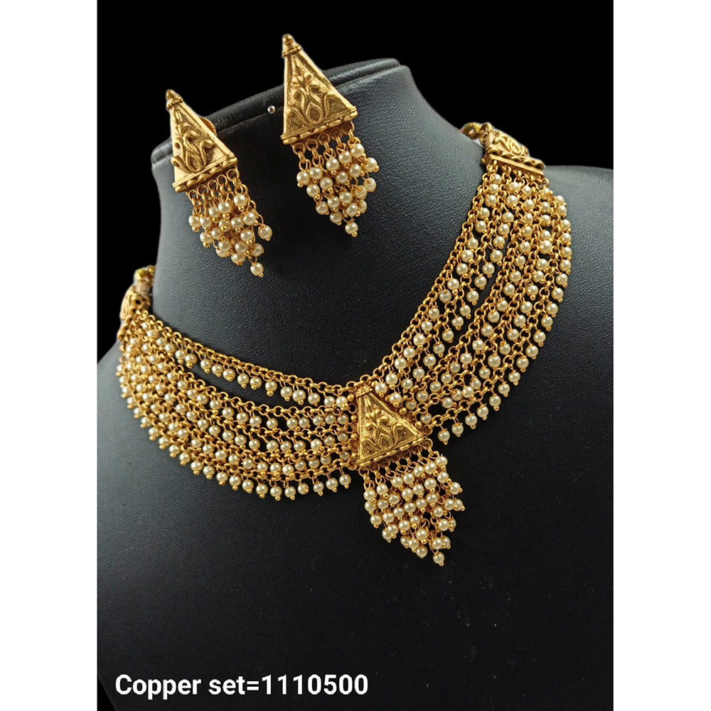 Padmawati Bangles Copper Pearl Necklace Set