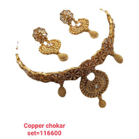 Padmawati Bangles Crystal Stone Copper Choker Necklace Set