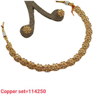 Padmawati Bangles Kundan Stone Copper Choker Necklace Set