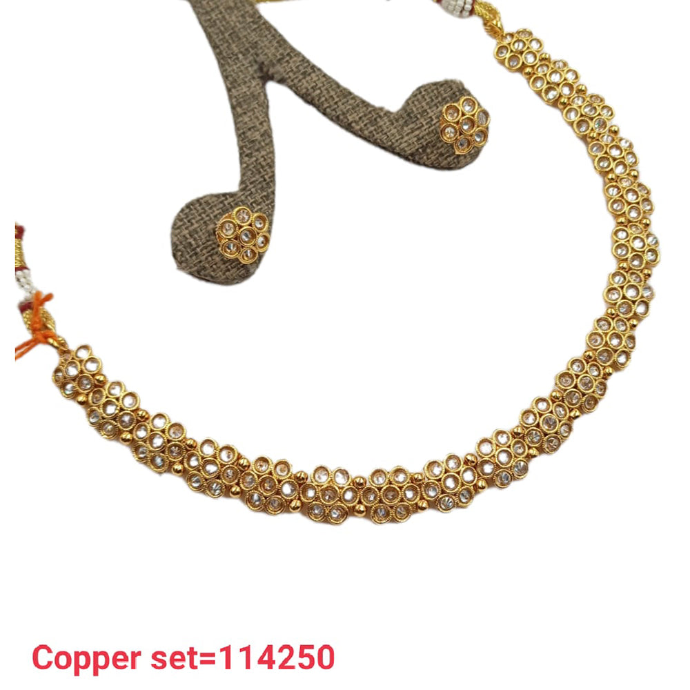 Padmawati Bangles Kundan Stone Copper Choker Necklace Set