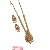 Padmawati Bangles Kundan Stone Copper Long Necklace Set