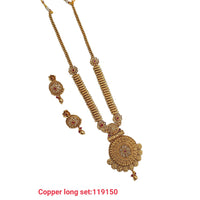 Padmawati Bangles Kundan Stone Copper Long Necklace Set