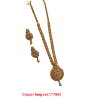 Padmawati Bangles Kundan Stone Copper Long Necklace Set