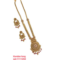 Padmawati Bangles Kundan & Pota Stone Copper Long Necklace Set